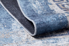 Blue Frame Area Rug – Non Slip Digital Print Rug | Antibacterial Carpet, Dust Free