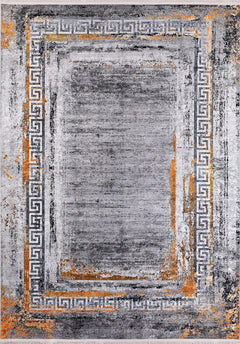 Modern Area Rug – Grey Digital Print Carpet | Non Slip, Antibacterial, Washable Floor Covering