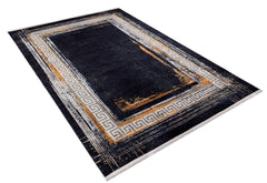 Balakovo Black Frame Digital Print Area Rug
