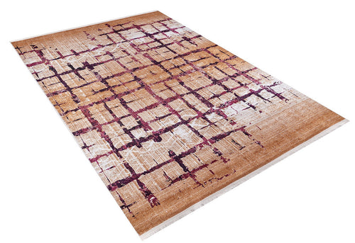 Orange Striped Area Rug – Ivanteyevka Digital Print, Non Slip & Antibacterial Carpet