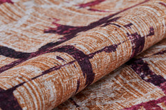 Orange Striped Area Rug – Ivanteyevka Digital Print, Non Slip & Antibacterial Carpet