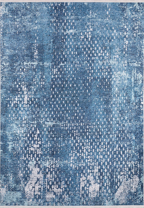 Modern Area Rug | Blue Digital Print Carpet - Antibacterial, Non Slip, Washable