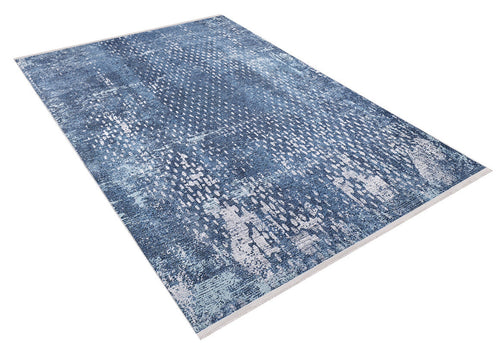 Modern Area Rug | Blue Digital Print Carpet - Antibacterial, Non Slip, Washable