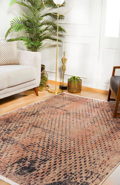 Modern Digital Print Rug – Brown Area Rug With Non Slip, Antibacterial, Washable Design