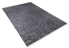 Black Geometric Area Rug – Non Slip Rug | Antibacterial Floor Mat, Digital Print Carpet