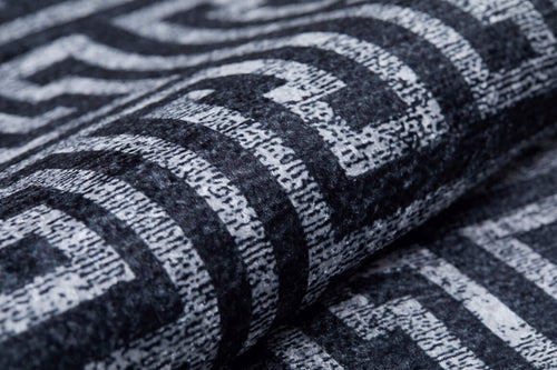 Black Geometric Area Rug – Non Slip Rug | Antibacterial Floor Mat, Digital Print Carpet