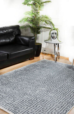 Grey Striped Area Rug - Digital Print Rug | Non Slip, Antibacterial Carpet