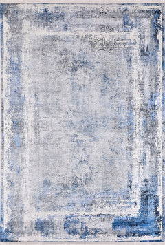 Cehov Blue Modern Digital Print Area Rug