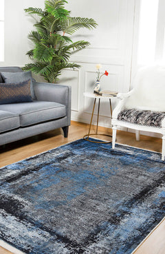 Modern Area Rug – Anthracite Digital Print Carpet | Non Slip Washable Floor Covering