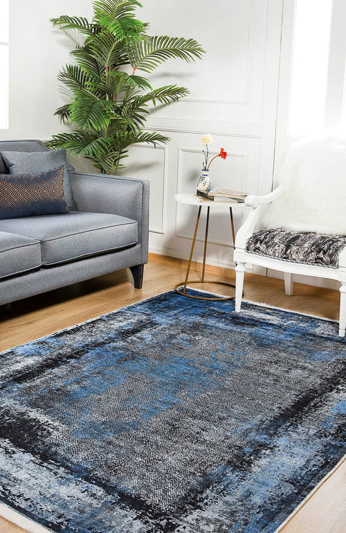Modern Area Rug – Anthracite Digital Print Carpet | Non Slip Washable Floor Covering