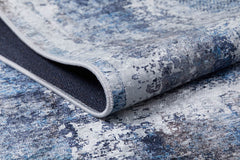 Modern Digital Area Rug – Blue Antibacterial Non Slip Carpet for Stylish Living Room