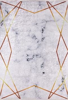 Gold Marble Area Rug – Digital Print Carpet With Non Slip, Antibacterial Design