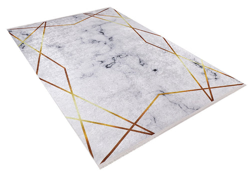 Gold Marble Area Rug – Digital Print Carpet With Non Slip, Antibacterial Design