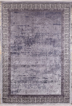 Grey Frame Area Rug - Digital Print Rug | Non Slip Antibacterial Carpet