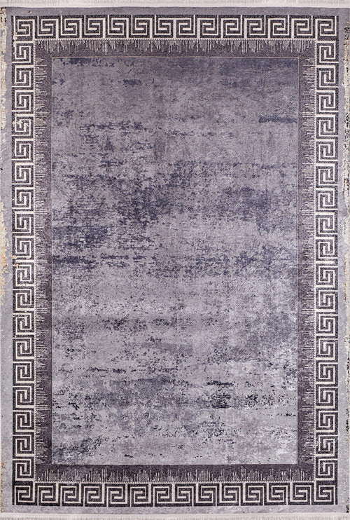 Grey Frame Area Rug - Digital Print Rug | Non Slip Antibacterial Carpet