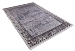 Grey Frame Area Rug - Digital Print Rug | Non Slip Antibacterial Carpet