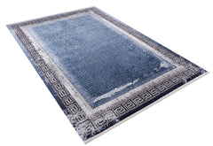 Digital Print Area Rug – Blue Frame Stylish Non Slip Antibacterial Carpet