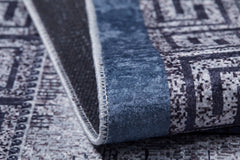 Digital Print Area Rug – Blue Frame Stylish Non Slip Antibacterial Carpet