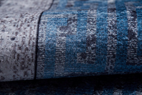 Digital Print Area Rug – Blue Frame Stylish Non Slip Antibacterial Carpet