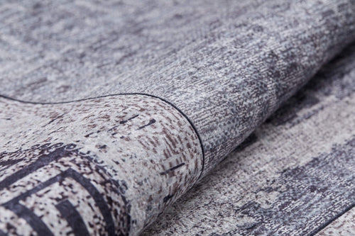 Digital Print Area Rug - Anthracite Frame Design, Non Slip Antibacterial Carpet