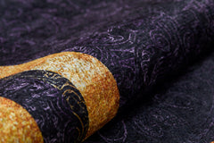 Purple Area Rug - Non Slip Antibacterial Digital Print Rug With Gold Frame