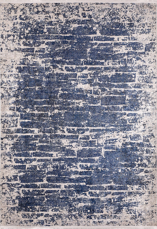 Modern Digital Area Rug - Navy Blue Carpet With Antibacterial, Non Slip Design