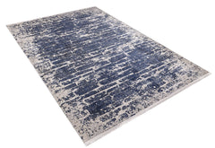 Modern Digital Area Rug - Navy Blue Carpet With Antibacterial, Non Slip Design