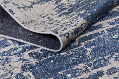 Modern Digital Area Rug - Navy Blue Carpet With Antibacterial, Non Slip Design
