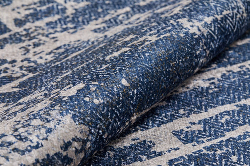 Modern Digital Area Rug - Navy Blue Carpet With Antibacterial, Non Slip Design