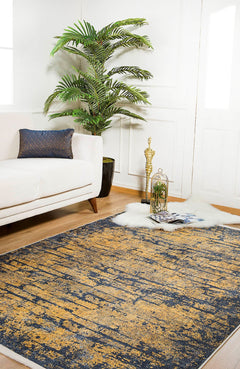 Modern Area Rug – Yellow Digital Print Carpet | Antibacterial, Non Slip, Washable Floor Mat