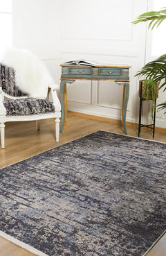 Meleuz Anthracite Modern Digital Print Area Rug