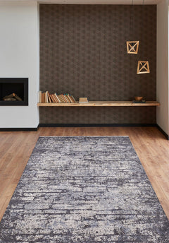 Meleuz Anthracite Modern Digital Print Area Rug
