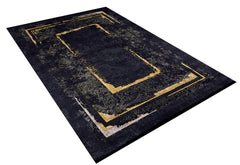 Black Frame Area Rug – Digital Print Rug | Non Slip, Antibacterial Carpet