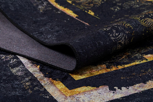 Black Frame Area Rug – Digital Print Rug | Non Slip, Antibacterial Carpet