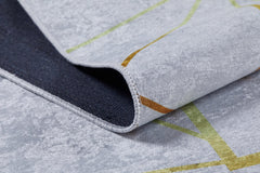 Gold Frame Area Rug - Digital Print Stylish Non Slip Antibacterial Carpet