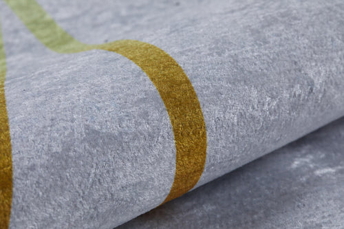 Gold Frame Area Rug - Digital Print Stylish Non Slip Antibacterial Carpet