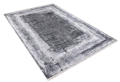 Modern Digital Area Rug – Grey Non Slip Washable Floor Rug for Living Room