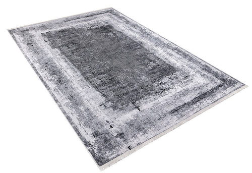 Modern Digital Area Rug – Grey Non Slip Washable Floor Rug for Living Room