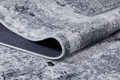 Modern Digital Area Rug – Grey Non Slip Washable Floor Rug for Living Room