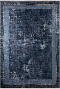 Blue Frame Area Rug – Digital Print Rug | Non Slip, Antibacterial Floor Carpet