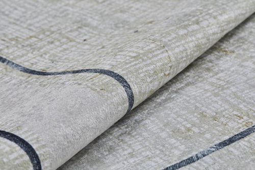 Cream Area Rug - Digital Print Frame Design Carpet | Non Slip, Antibacterial, Washable