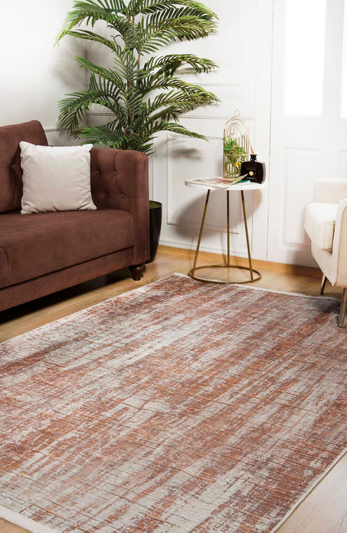 Modern Area Rug – Setubal Brown Digital Print Non Slip Carpet for Living Room