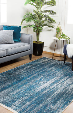 Krasnodar Blue Modern Digital Print Area Rug