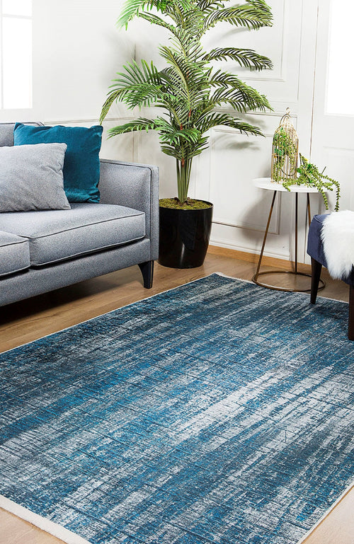 Krasnodar Blue Modern Digital Print Area Rug