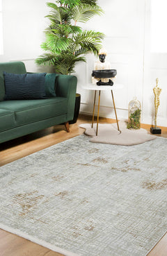 Modern Digital Area Rug – Gold Print Carpet With Non Slip, Antibacterial Design