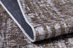 Brown Striped Area Rug - Digital Print Rug | Non Slip, Antibacterial Carpet