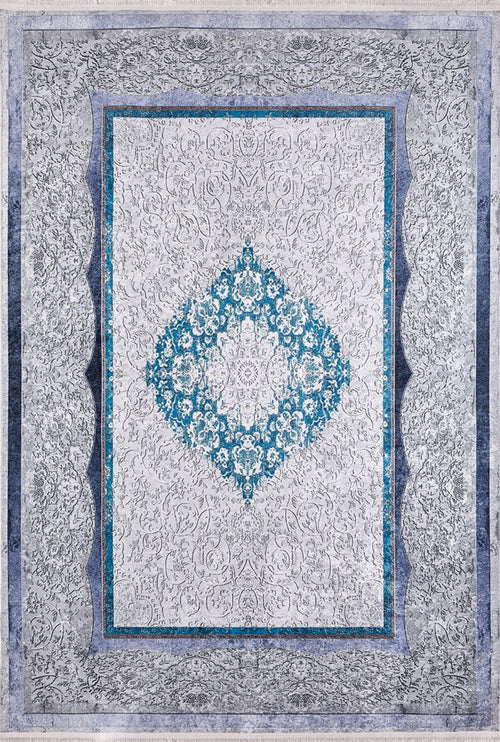 Blue Area Rug – Classic Digital Print Carpet, Antibacterial Non Slip Floor Mat