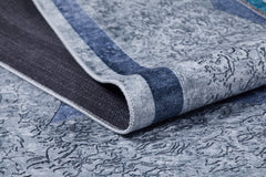 Blue Area Rug – Classic Digital Print Carpet, Antibacterial Non Slip Floor Mat