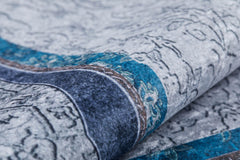 Blue Area Rug – Classic Digital Print Carpet, Antibacterial Non Slip Floor Mat