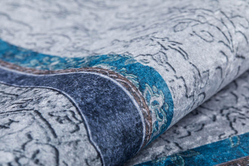 Blue Area Rug – Classic Digital Print Carpet, Antibacterial Non Slip Floor Mat